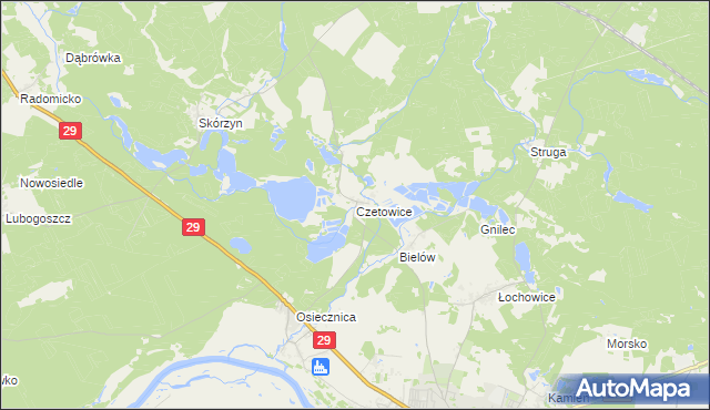 mapa Czetowice, Czetowice na mapie Targeo