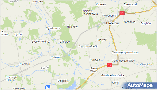 mapa Czuchów-Pieńki, Czuchów-Pieńki na mapie Targeo