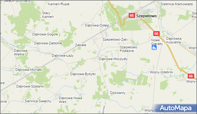 mapa Dąbrowa-Moczydły, Dąbrowa-Moczydły na mapie Targeo