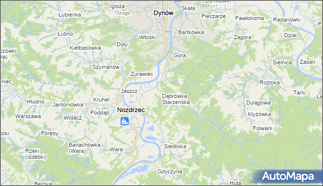 mapa Dąbrówka Starzeńska, Dąbrówka Starzeńska na mapie Targeo