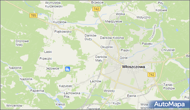 mapa Danków Mały, Danków Mały na mapie Targeo