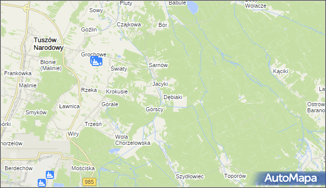 mapa Dębiaki, Dębiaki na mapie Targeo