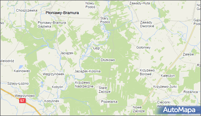 mapa Dłutkowo, Dłutkowo na mapie Targeo