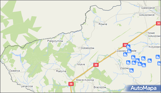 mapa Dobieszów gmina Głubczyce, Dobieszów gmina Głubczyce na mapie Targeo