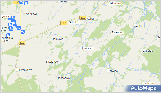 mapa Domacyno, Domacyno na mapie Targeo