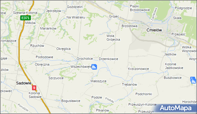 mapa Drzenkowice, Drzenkowice na mapie Targeo