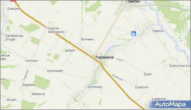 mapa Fajsławice, Fajsławice na mapie Targeo