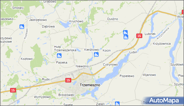 mapa Folusz gmina Trzemeszno, Folusz gmina Trzemeszno na mapie Targeo