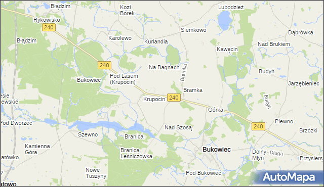 mapa Franciszkowo gmina Bukowiec, Franciszkowo gmina Bukowiec na mapie Targeo