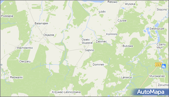 mapa Gąbino, Gąbino na mapie Targeo