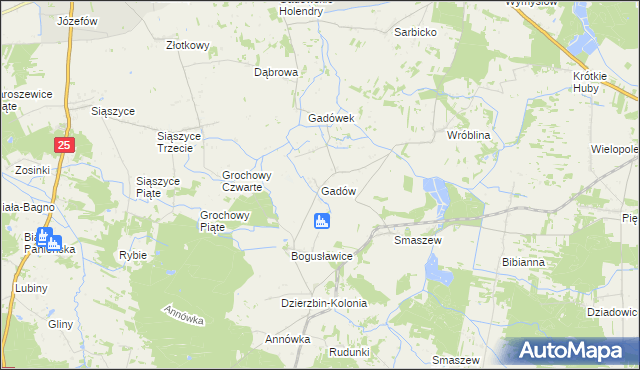 mapa Gadów, Gadów na mapie Targeo