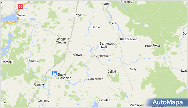 mapa Gąsiorówko, Gąsiorówko na mapie Targeo