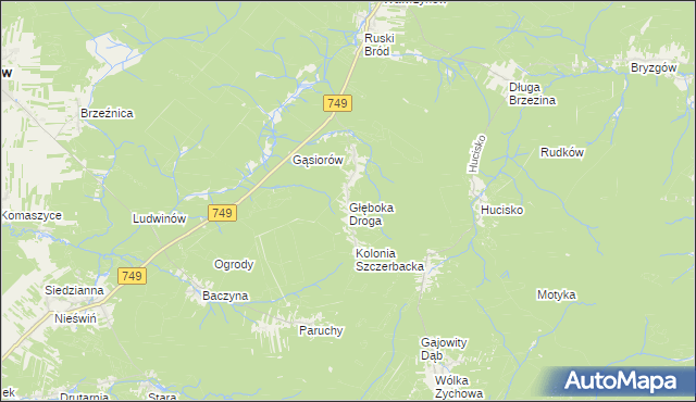 mapa Głęboka Droga, Głęboka Droga na mapie Targeo