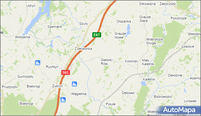 mapa Głęboki Rów, Głęboki Rów na mapie Targeo