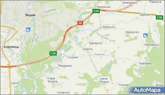 mapa Głobino, Głobino na mapie Targeo