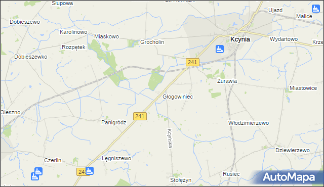 mapa Głogowiniec, Głogowiniec na mapie Targeo