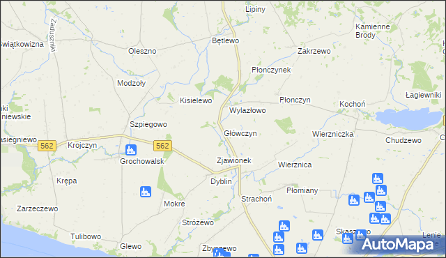 mapa Główczyn gmina Dobrzyń nad Wisłą, Główczyn gmina Dobrzyń nad Wisłą na mapie Targeo