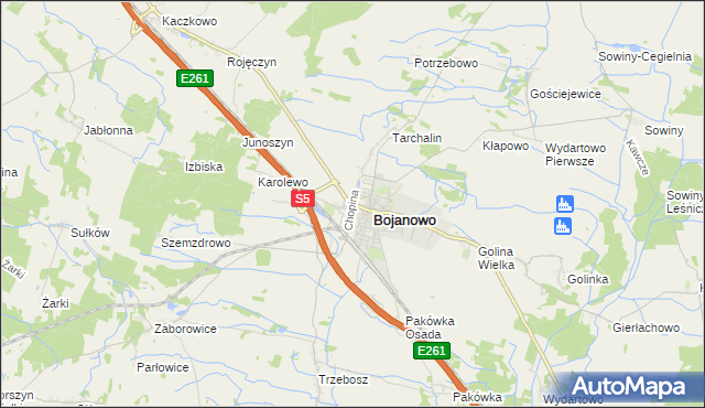 mapa Gołaszyn gmina Bojanowo, Gołaszyn gmina Bojanowo na mapie Targeo