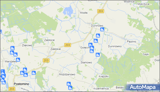 mapa Golęcino, Golęcino na mapie Targeo