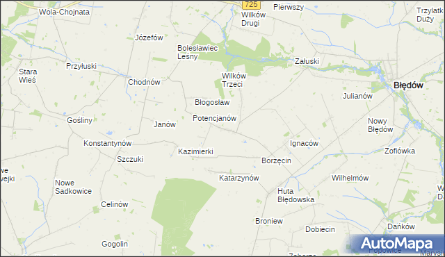 mapa Gołosze gmina Błędów, Gołosze gmina Błędów na mapie Targeo