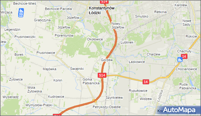mapa Gorzew, Gorzew na mapie Targeo