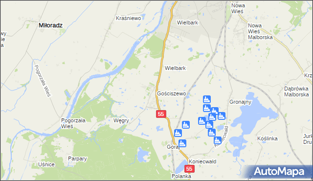 mapa Gościszewo, Gościszewo na mapie Targeo