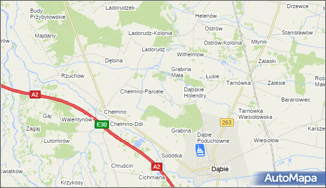 mapa Grabina Wielka, Grabina Wielka na mapie Targeo