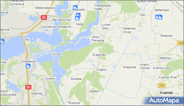 mapa Grąblinek, Grąblinek na mapie Targeo