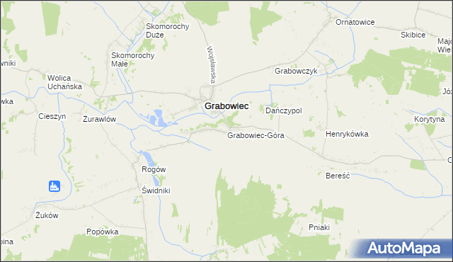 mapa Grabowiec-Góra, Grabowiec-Góra na mapie Targeo