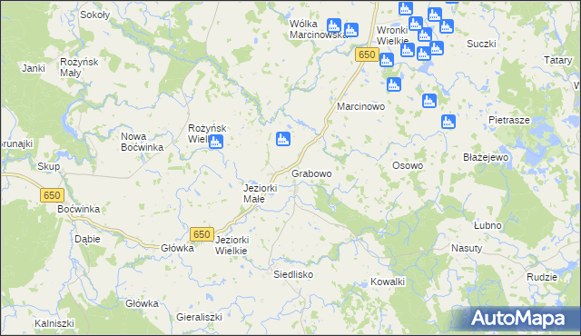 mapa Grabowo gmina Gołdap, Grabowo gmina Gołdap na mapie Targeo