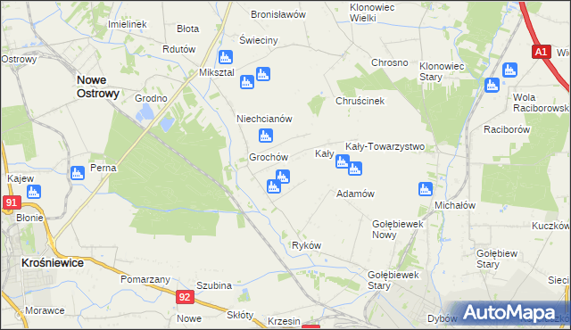 mapa Grochówek, Grochówek na mapie Targeo