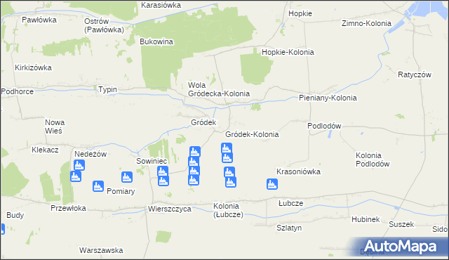 mapa Gródek-Kolonia gmina Jarczów, Gródek-Kolonia gmina Jarczów na mapie Targeo