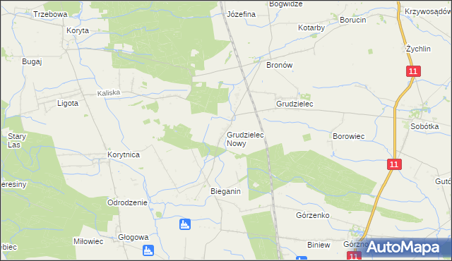 mapa Grudzielec Nowy, Grudzielec Nowy na mapie Targeo