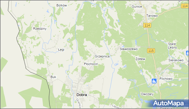 mapa Grzepnica, Grzepnica na mapie Targeo