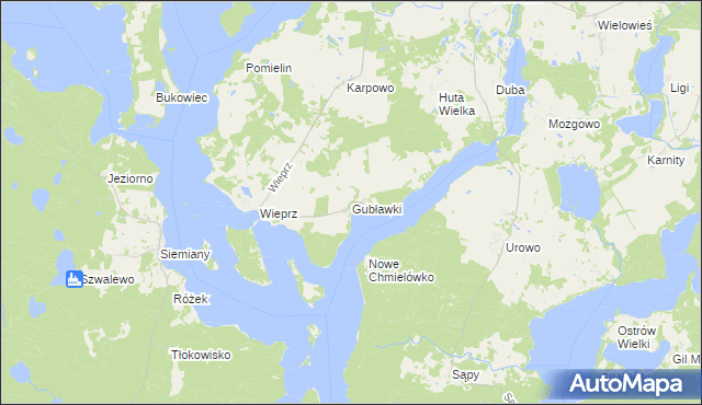 mapa Gubławki, Gubławki na mapie Targeo