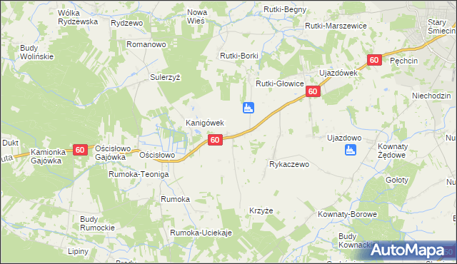 mapa Gumowo gmina Ciechanów, Gumowo gmina Ciechanów na mapie Targeo