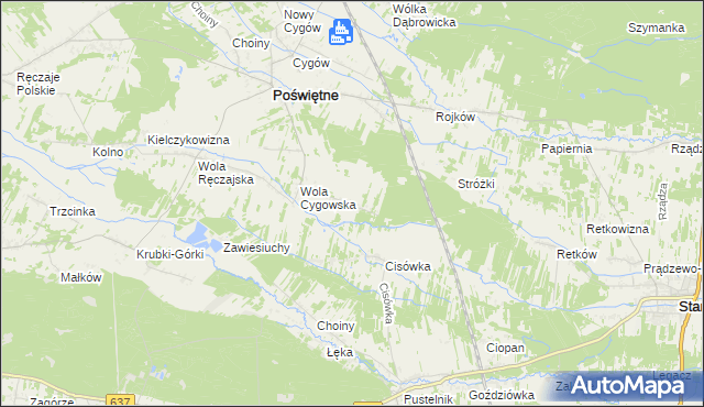 mapa Helenów gmina Poświętne, Helenów gmina Poświętne na mapie Targeo