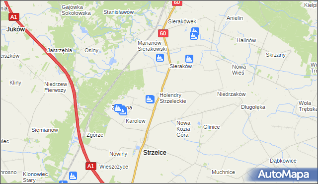 mapa Holendry Strzeleckie, Holendry Strzeleckie na mapie Targeo