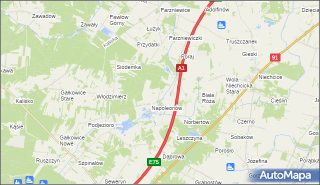 mapa Huta Porajska, Huta Porajska na mapie Targeo