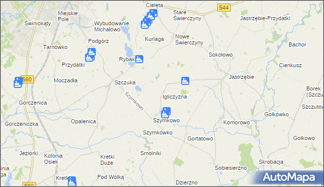 mapa Igliczyzna, Igliczyzna na mapie Targeo