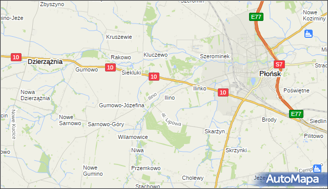 mapa Ilino, Ilino na mapie Targeo