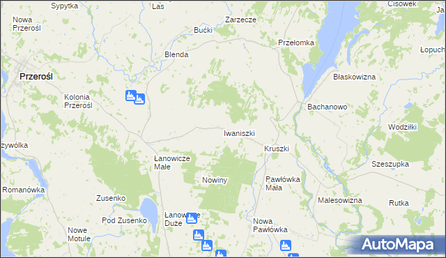 mapa Iwaniszki, Iwaniszki na mapie Targeo