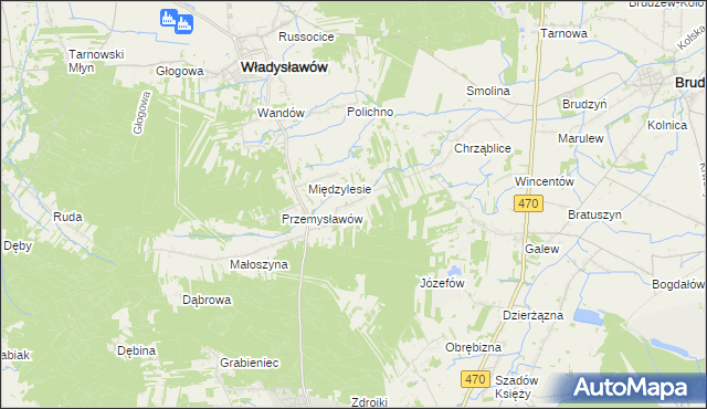 mapa Izabelin gmina Brudzew, Izabelin gmina Brudzew na mapie Targeo