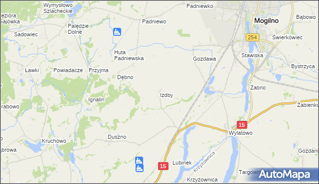 mapa Izdby, Izdby na mapie Targeo