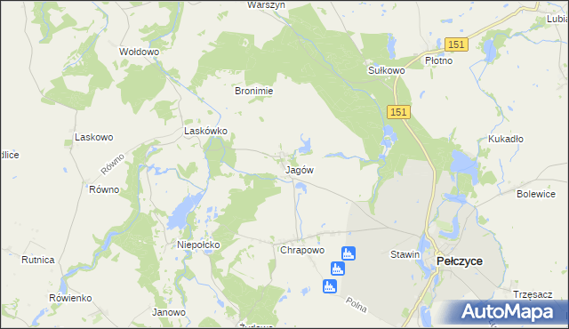 mapa Jagów, Jagów na mapie Targeo