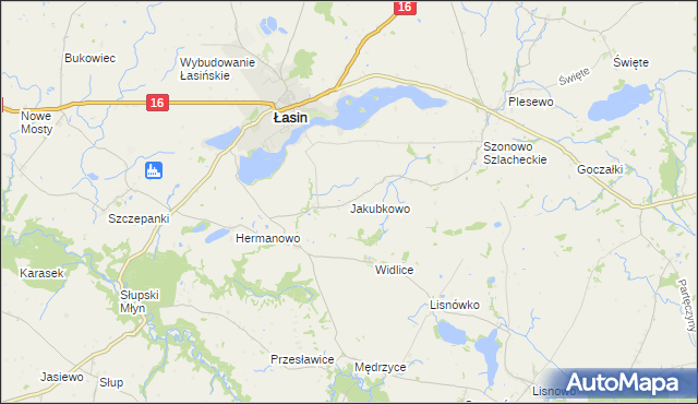 mapa Jakubkowo gmina Łasin, Jakubkowo gmina Łasin na mapie Targeo