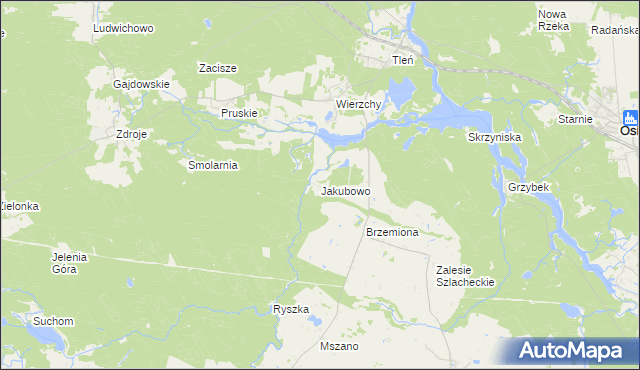 mapa Jakubowo gmina Lniano, Jakubowo gmina Lniano na mapie Targeo