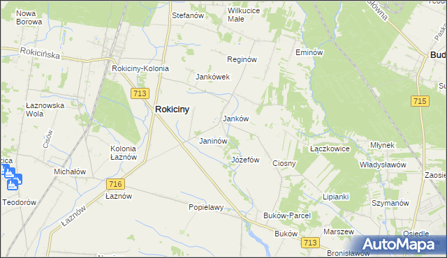 mapa Janków Trzeci gmina Rokiciny, Janków Trzeci gmina Rokiciny na mapie Targeo