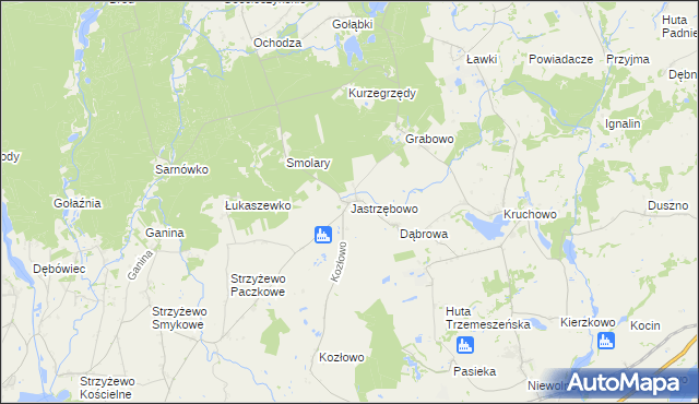 mapa Jastrzębowo, Jastrzębowo na mapie Targeo