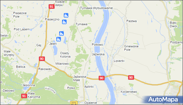 mapa Jaźwiska, Jaźwiska na mapie Targeo